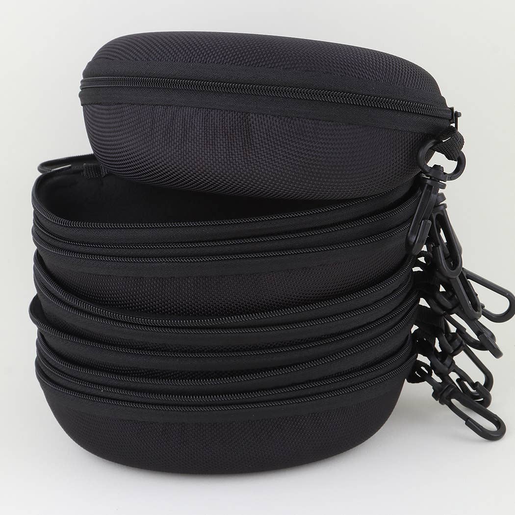 Black Mesh Zip Up Sunglasses Case: BK