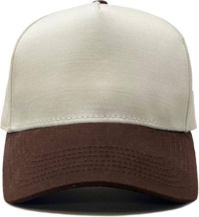 Kids/Baby Two Tone Vintage Cap - Brown/Beige: Small (12-24 Months)
