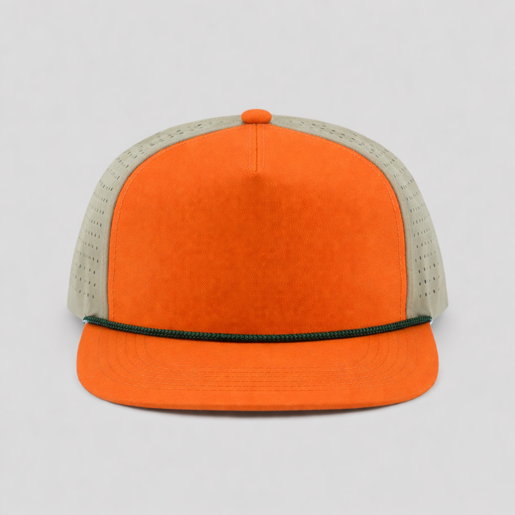 Perforated Orange-Tan / Green Rope