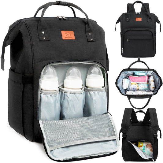 Original Diaper Bag Backpack, Baby Bags with Changing Pad: Trendy Black