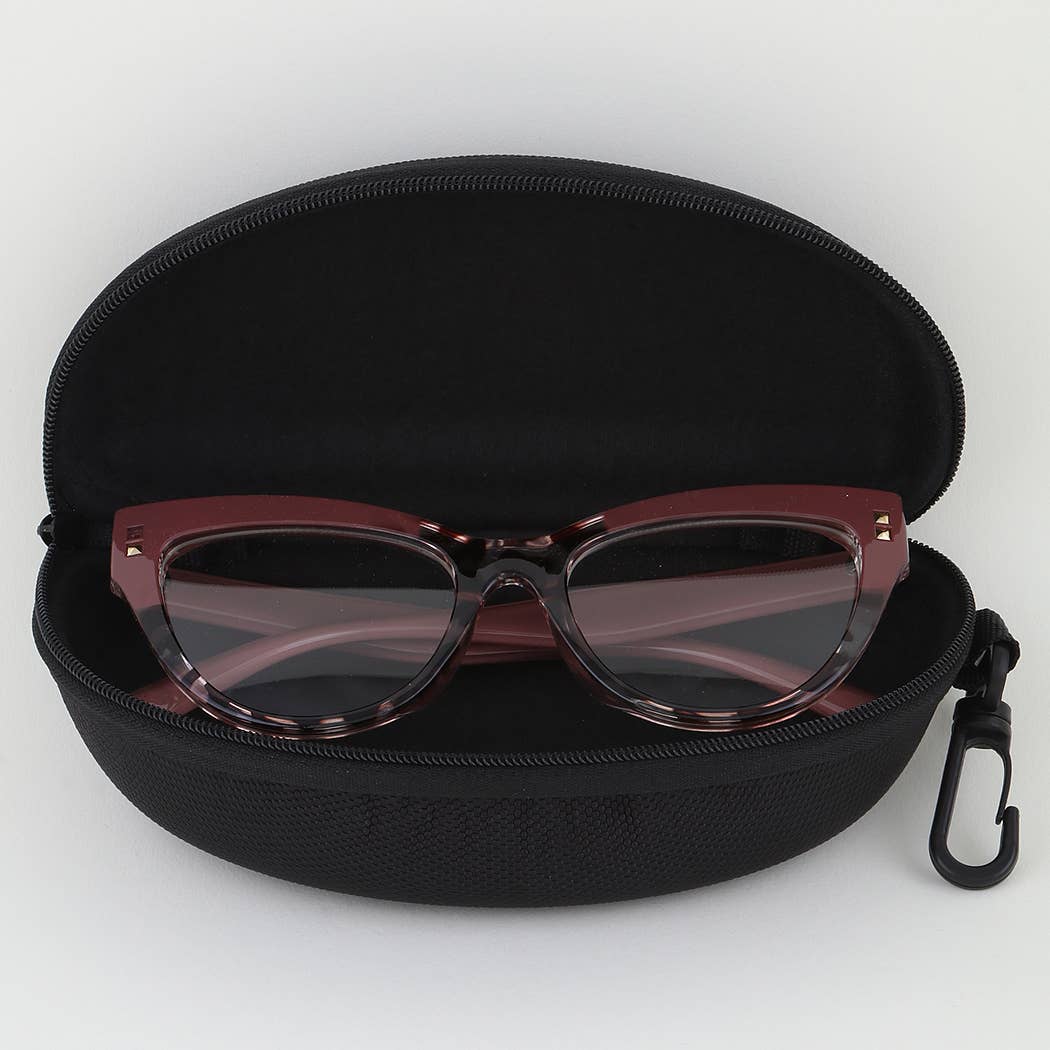 Black Mesh Zip Up Sunglasses Case: BK