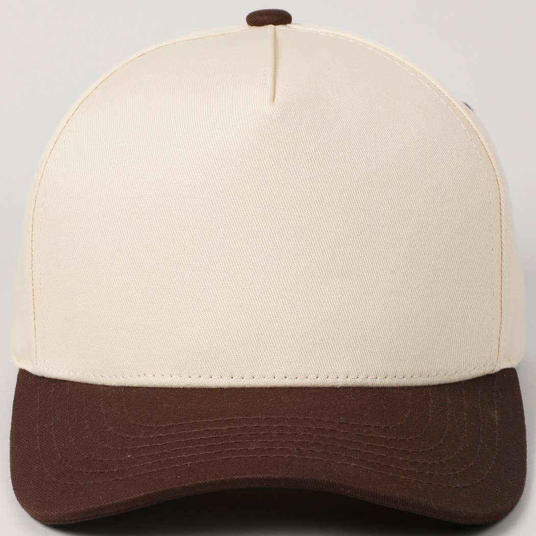 Plain Two-Tone Canvas Cotton Trucker Hat: HOT PINK / ONE SIZE
