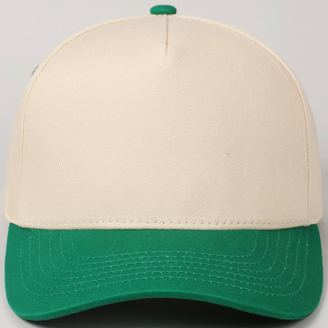 Plain Two-Tone Canvas Cotton Trucker Hat: MINT / ONE SIZE