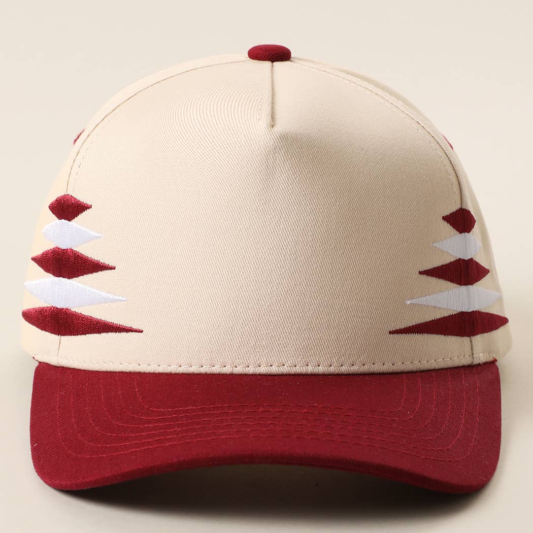 Two-Tone Diamond Cut Embroidered Trucker Hat: ORANGE/WHITE / ONE SIZE