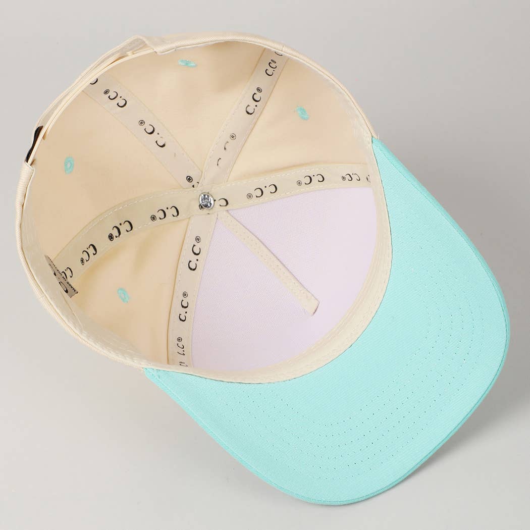 Kids Plain Two Tone Canvas Cotton Baseball Cap : Black / ONE SIZE