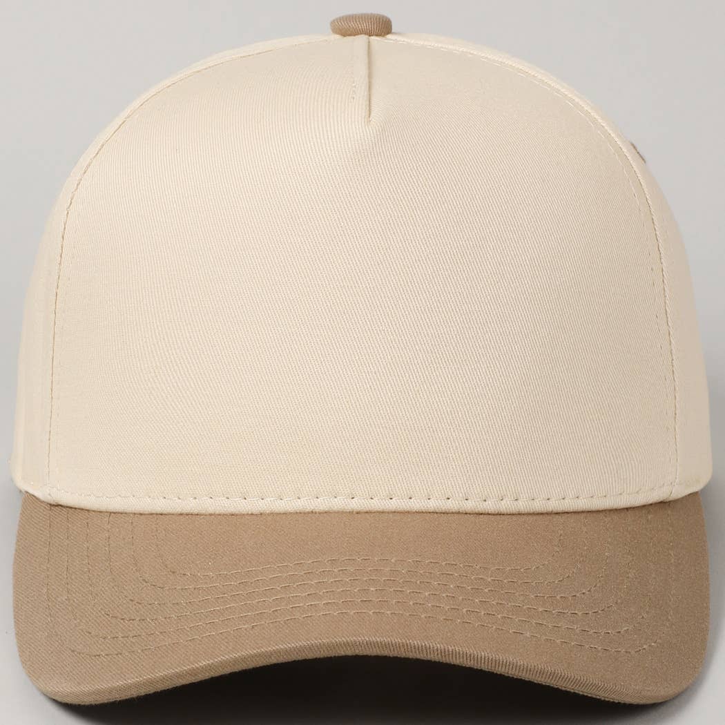 Plain Two-Tone Canvas Cotton Trucker Hat: HOT PINK / ONE SIZE