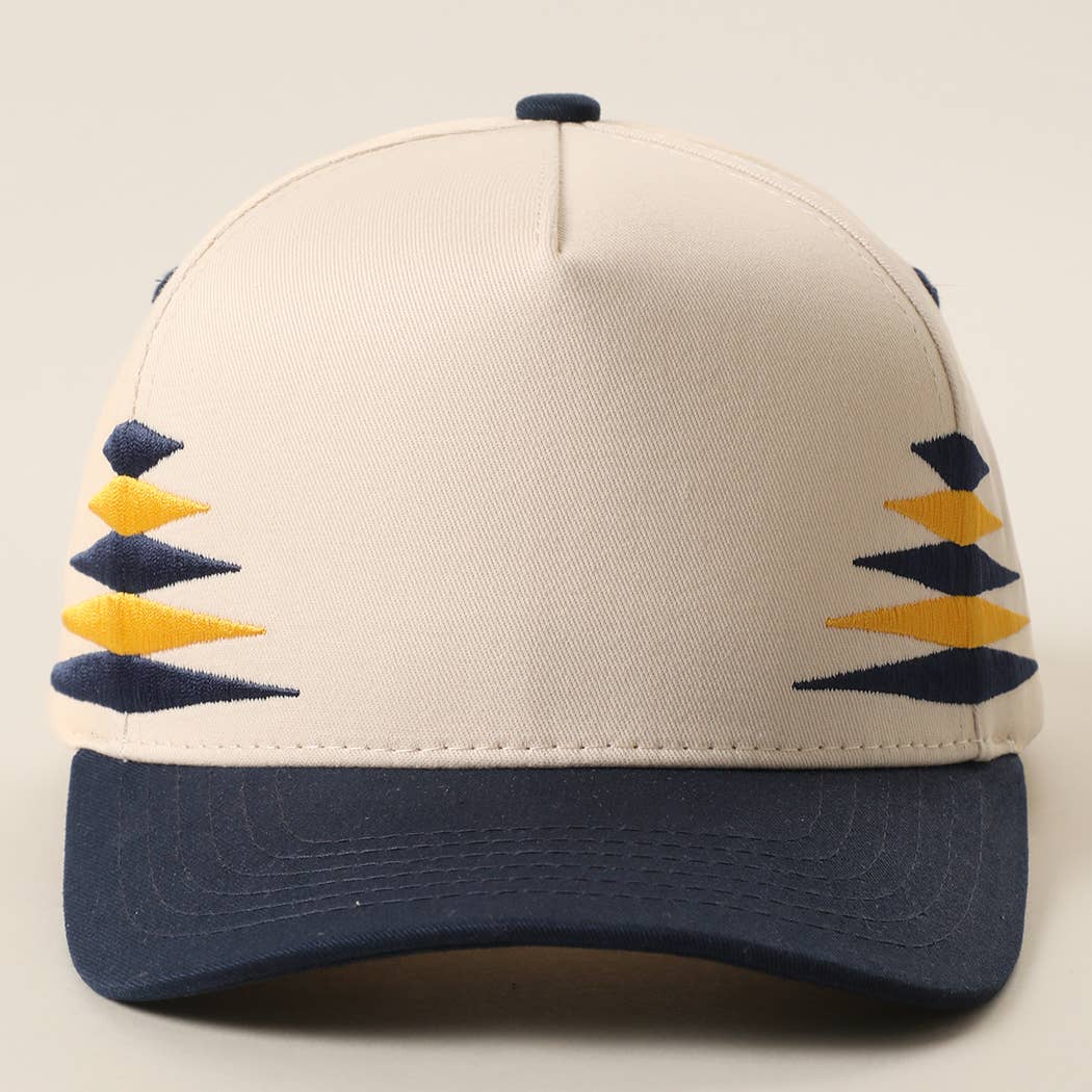 Two-Tone Diamond Cut Embroidered Trucker Hat: ORANGE/WHITE / ONE SIZE