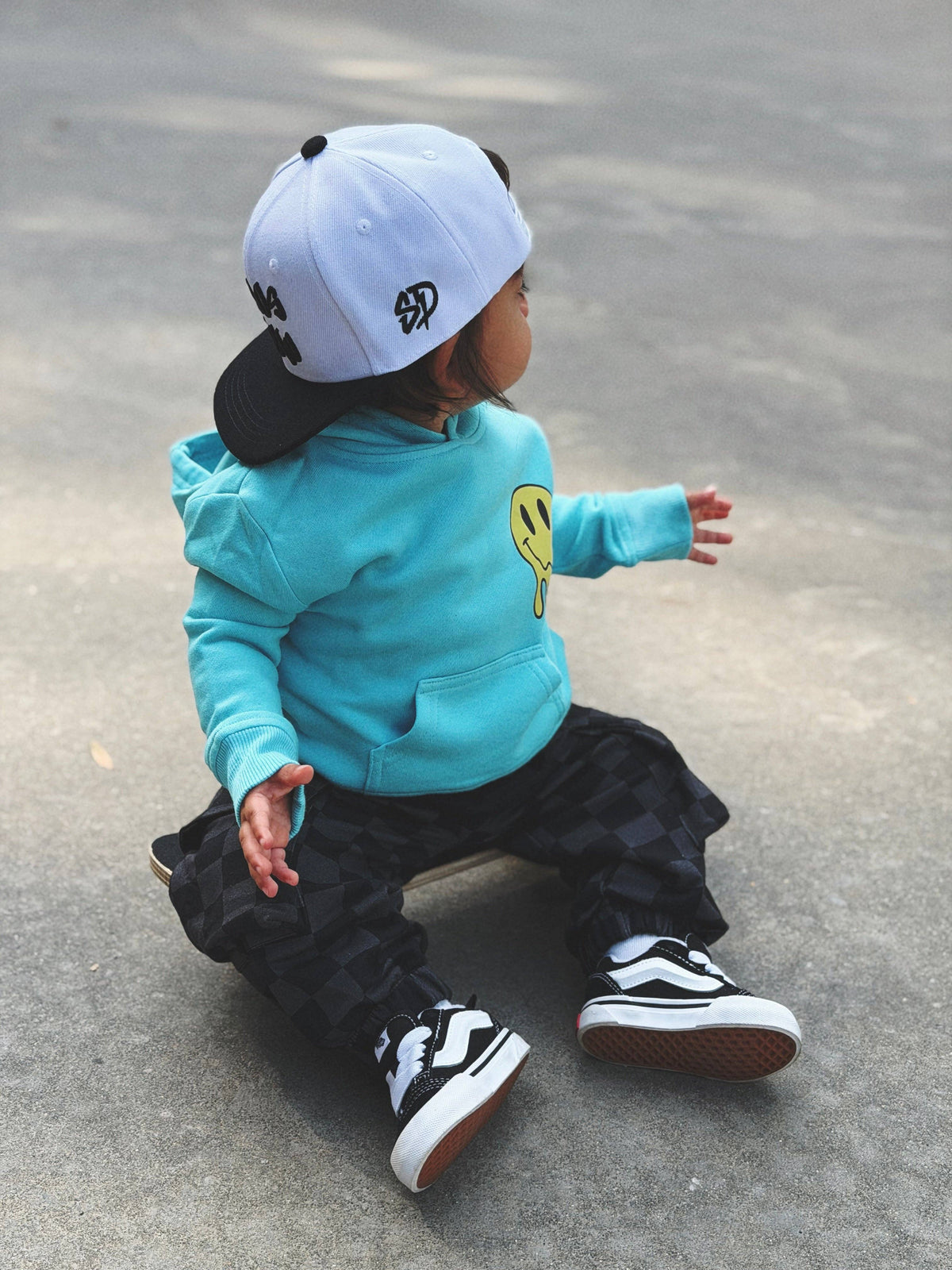 BLACK & GRAY CHECKERED • CARGO SWEATPANTS:
