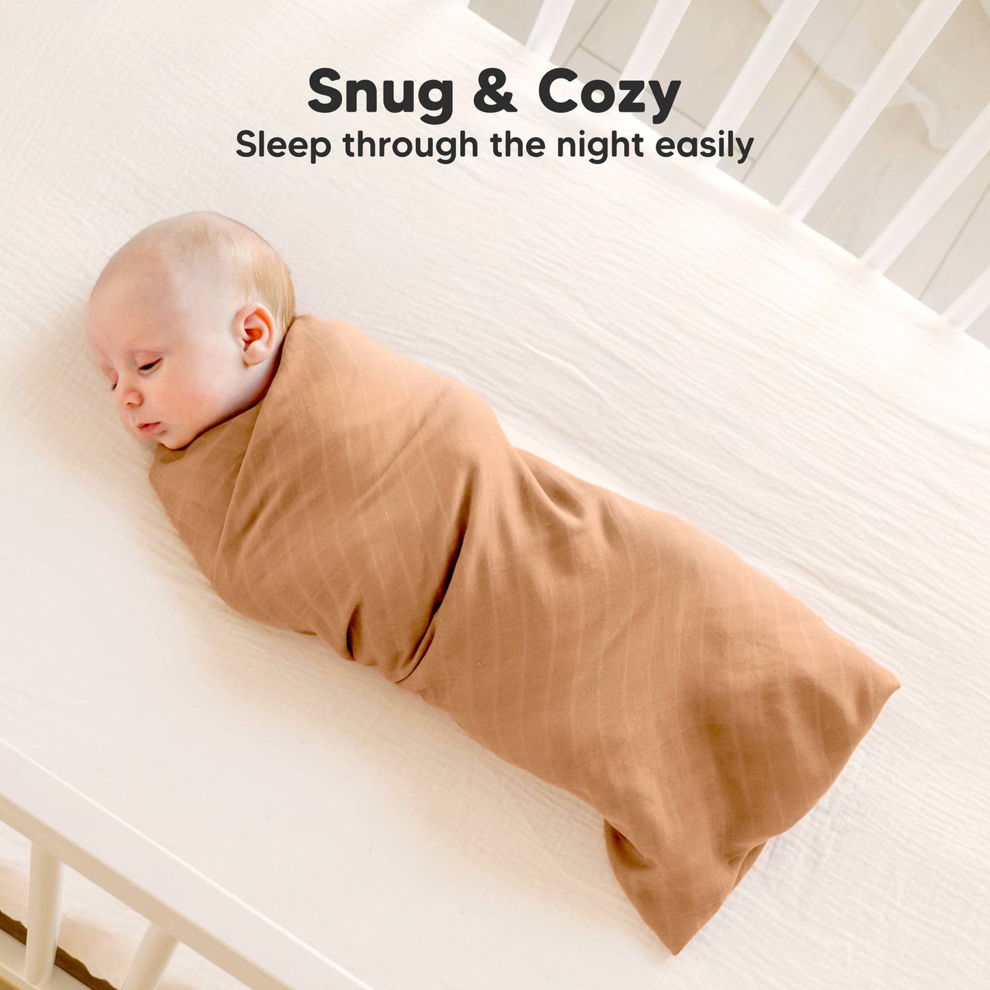 KeaBabies Lumi Muslin Swaddle Blankets: Spice