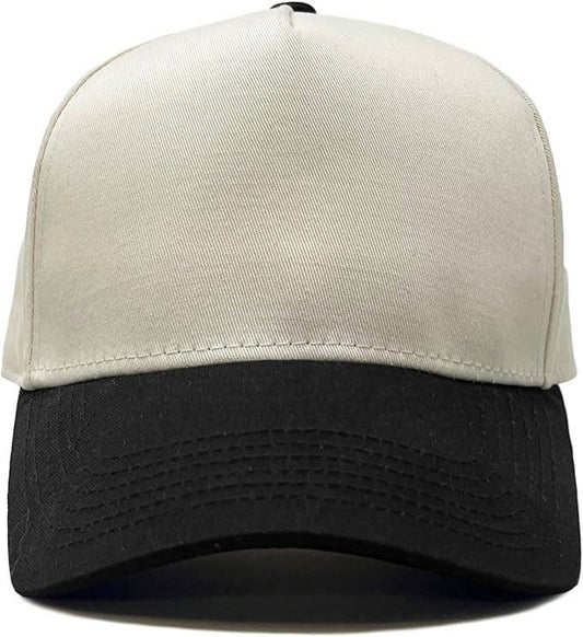 Kids/Baby Two Tone Vintage Cap - Black/Beige: Medium/Large (2-9 Years)