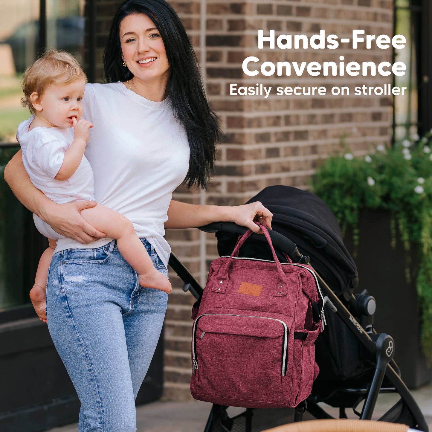 Original Diaper Bag Backpack, Baby Bags with Changing Pad: Rustic Red