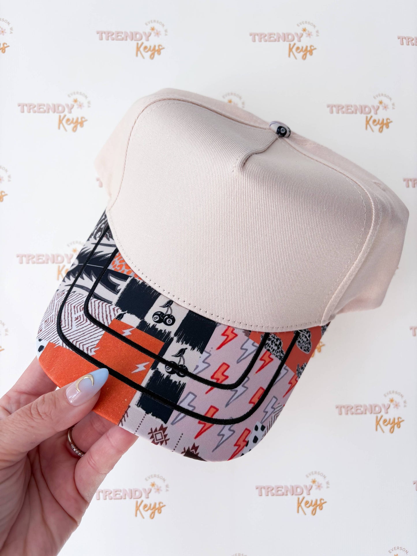 Double Stitched Canvas Front Ball Cap - TK Original Designs: Flowery Patchwork