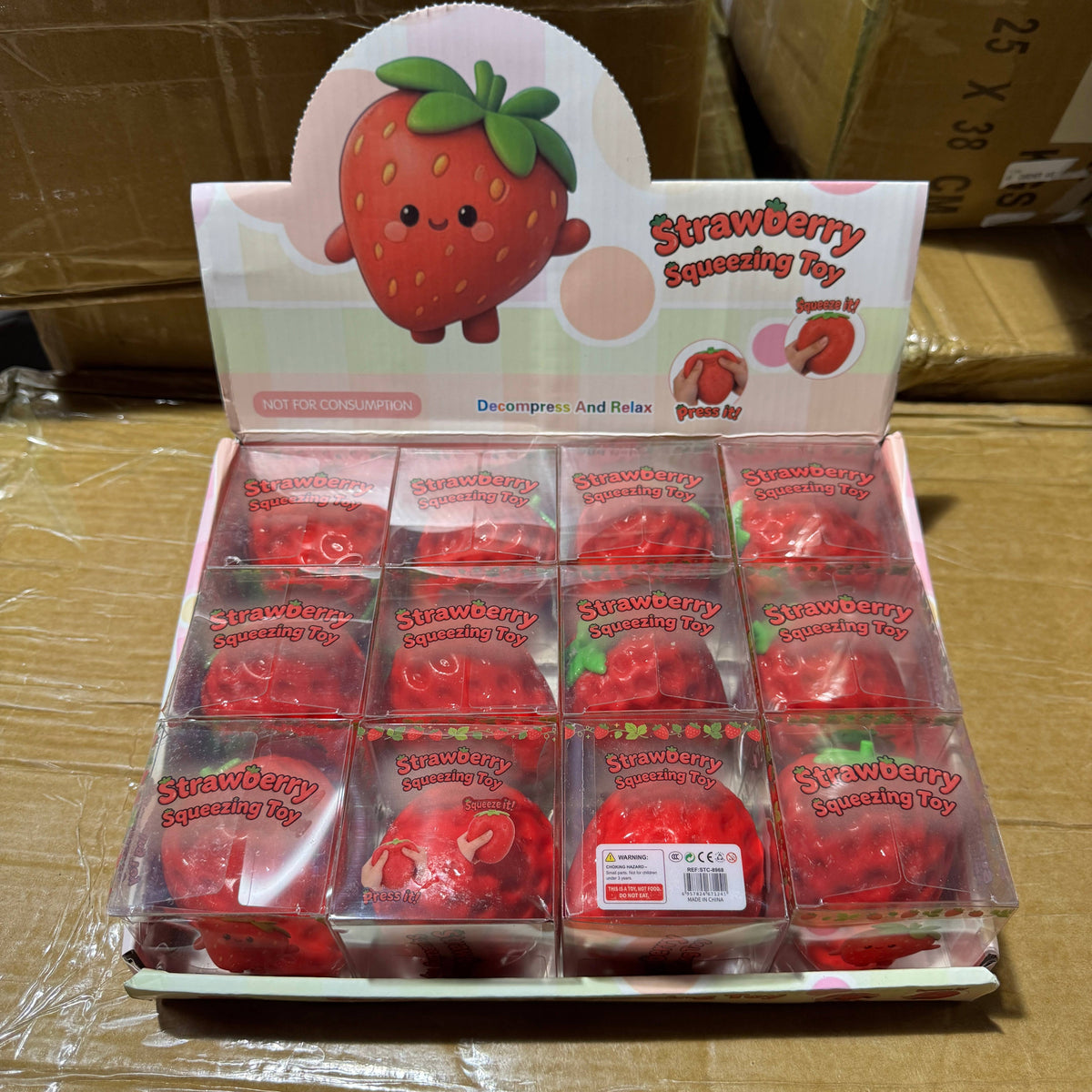 Crackling Crunchy Strawberry Squishy 12/pk | A042