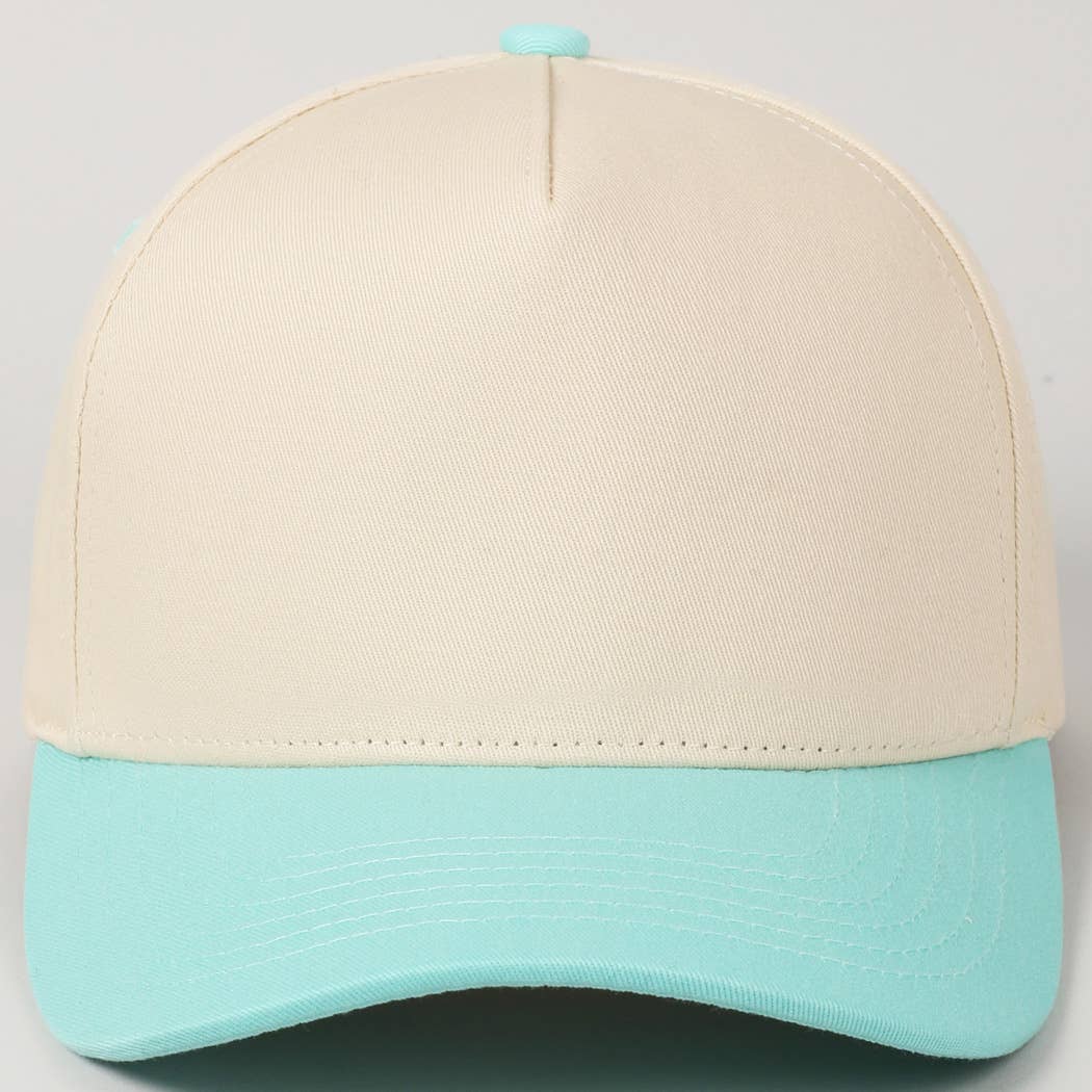 Kids Plain Two Tone Canvas Cotton Baseball Cap : Black / ONE SIZE