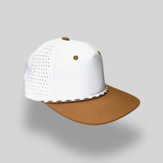Perforated Structured White-Burnt Orange / White-Orange Rope