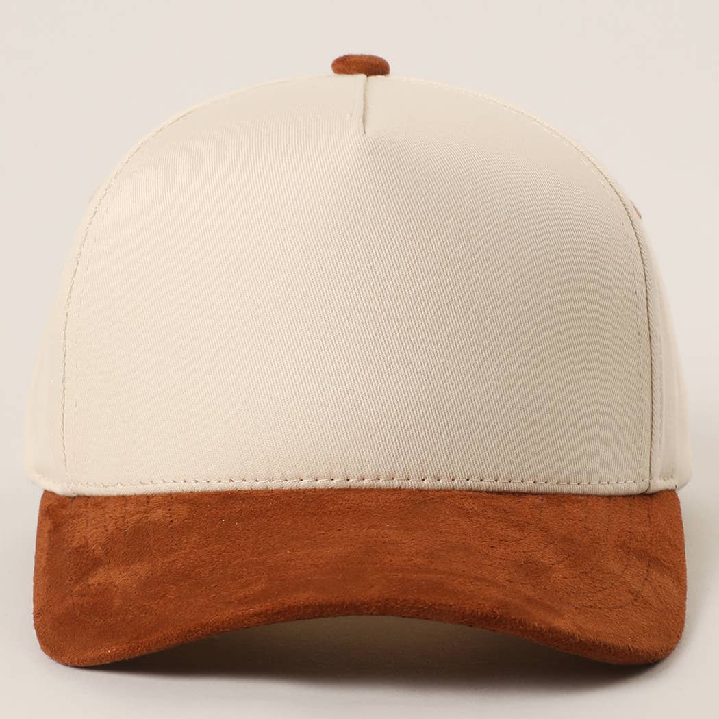 Plain Two Tone Suede Canvas Bill Trucker Hat  : CNM / One SIze