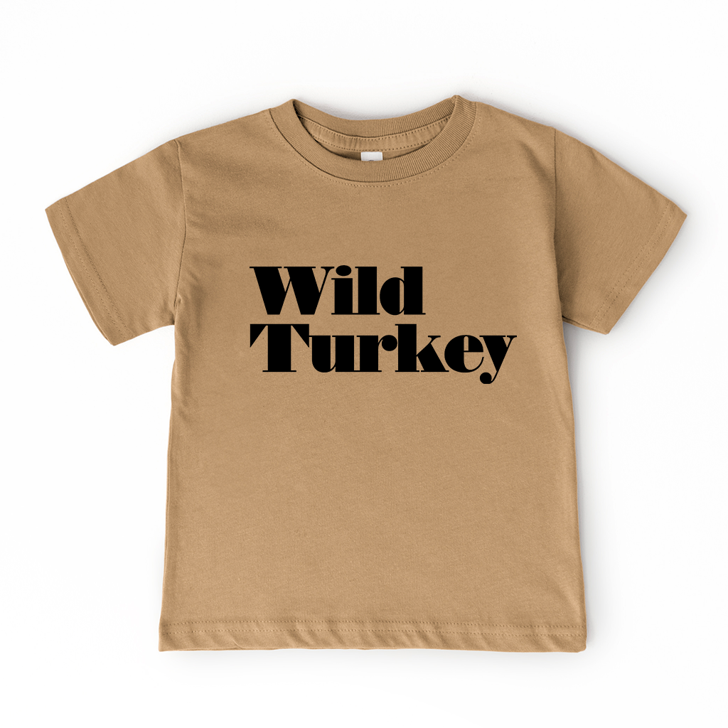 Wild Turkey | Kids Fall + Thanksgiving Graphic Tee: 6/8 (YS)
