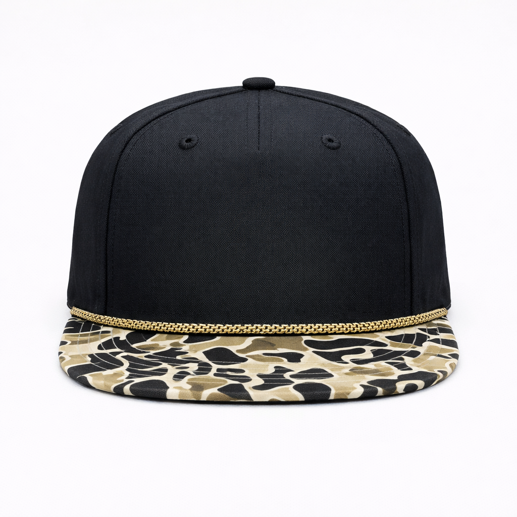 Perforated Structured Black-Coyote Camo / Black-Tan Rope