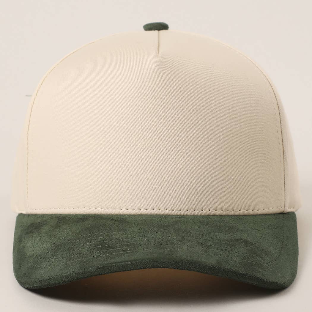 Plain Two Tone Suede Canvas Bill Trucker Hat  : CNM / One SIze