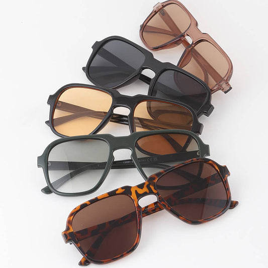 Minimal Tinted Square Sunglasses: MIX