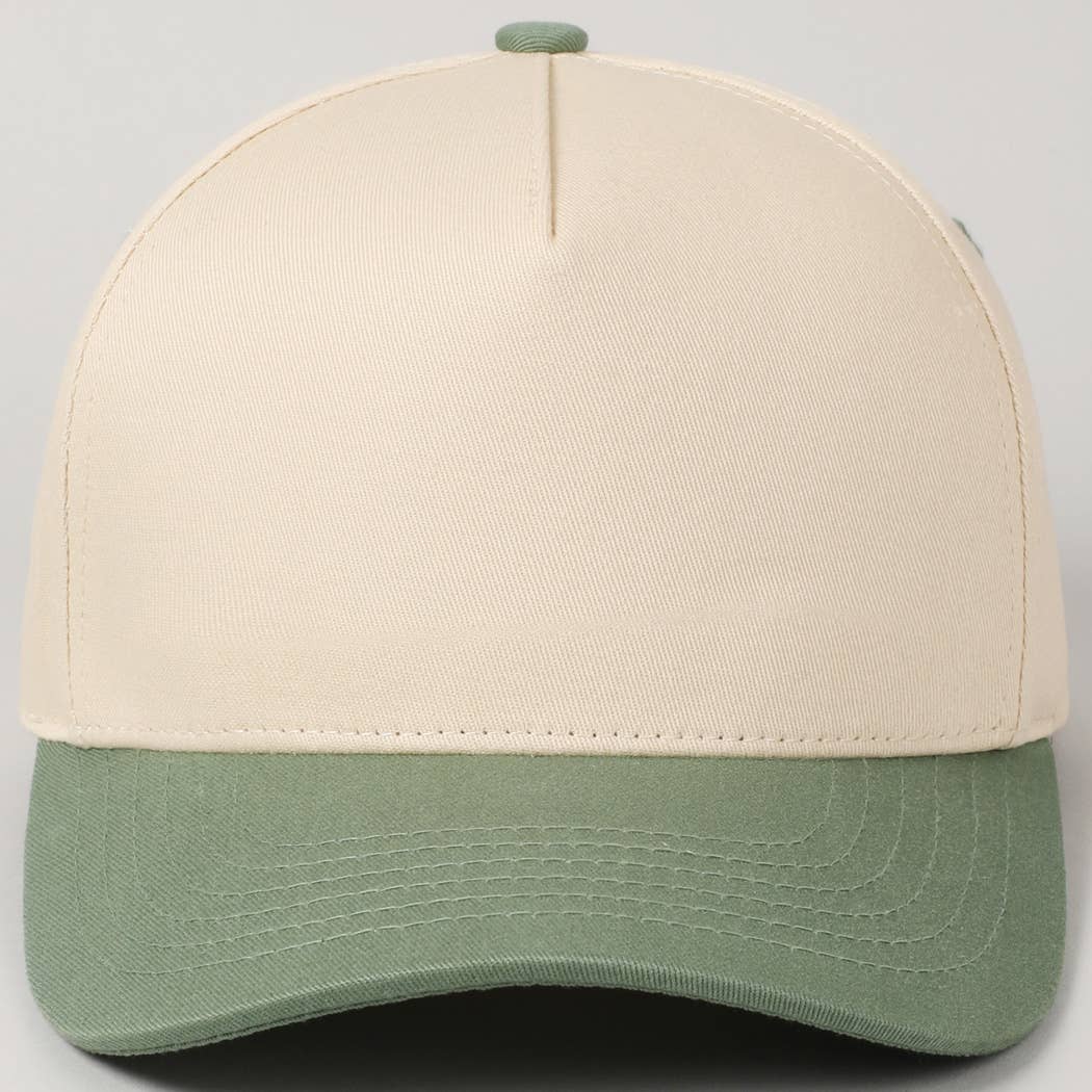 Plain Two-Tone Canvas Cotton Trucker Hat: HOT PINK / ONE SIZE