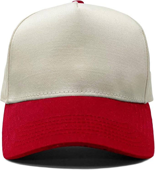 Kids/Baby Two Tone Vintage Cap - Red/Beige