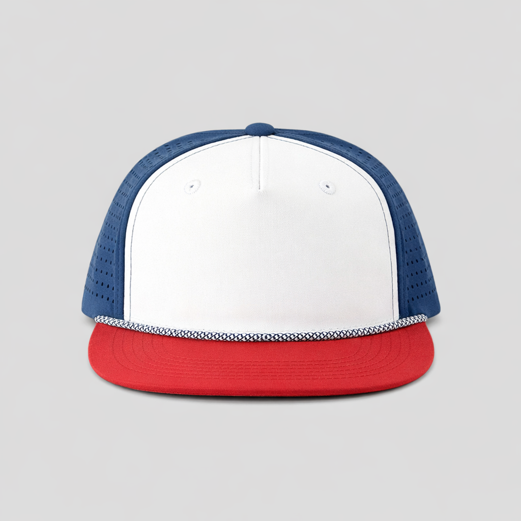 Perforated Structured Red-White-Blue / Navy-White Rope