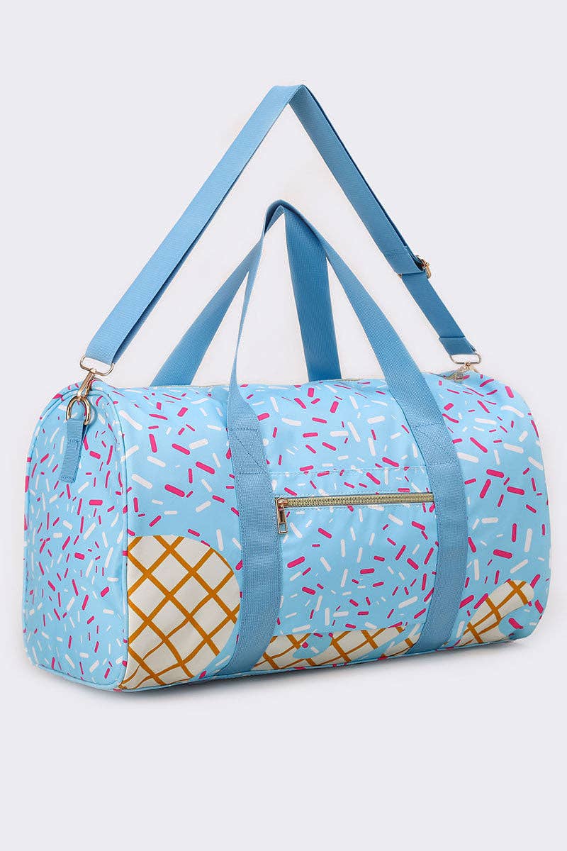 Ice Cream Pattern Canvas Duffle Bag