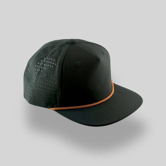 Perforated Structured Black / Black-Orange Rope