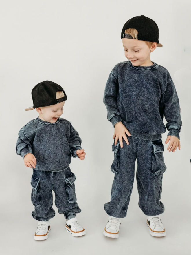 Denim Wash • Cargo Sweatpants: 5T