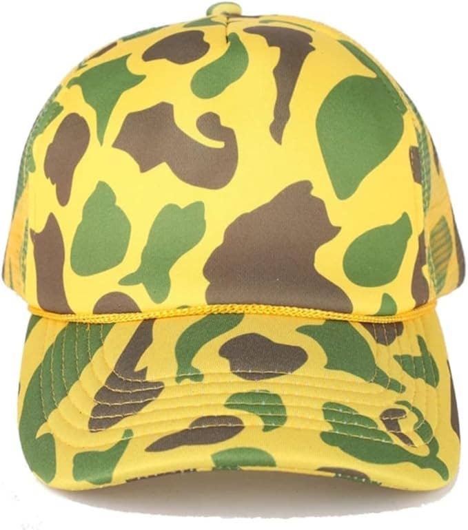 Old School Camo Rope Snapback Hat : Orange