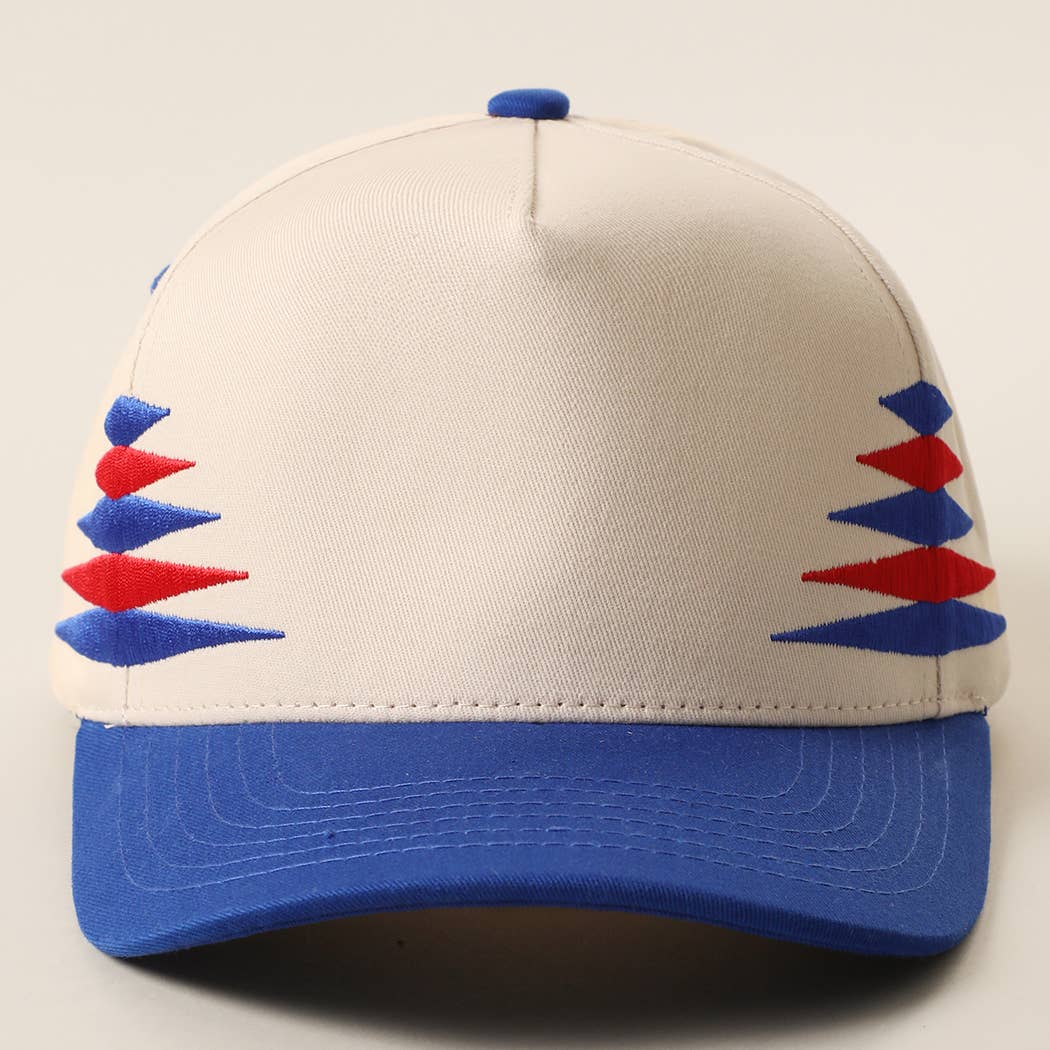 Two-Tone Diamond Cut Embroidered Trucker Hat: BLACK/RED / ONE SIZE