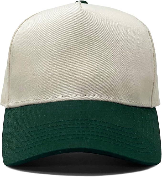 Kids/Baby Two Tone Vintage Cap - Dark Green/Beige: Medium/Large (2-9 Years)