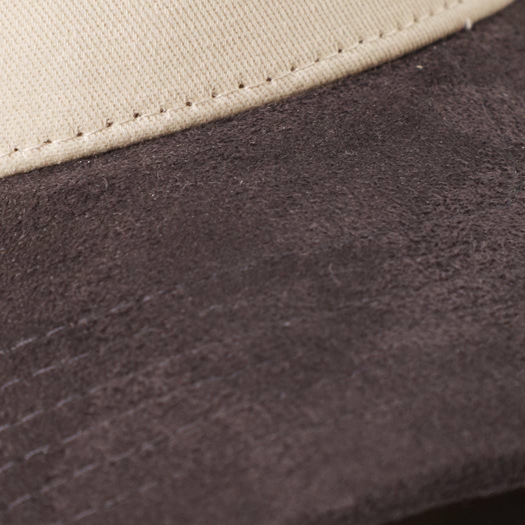 Plain Two Tone Suede Canvas Bill Trucker Hat  : CNM / One SIze