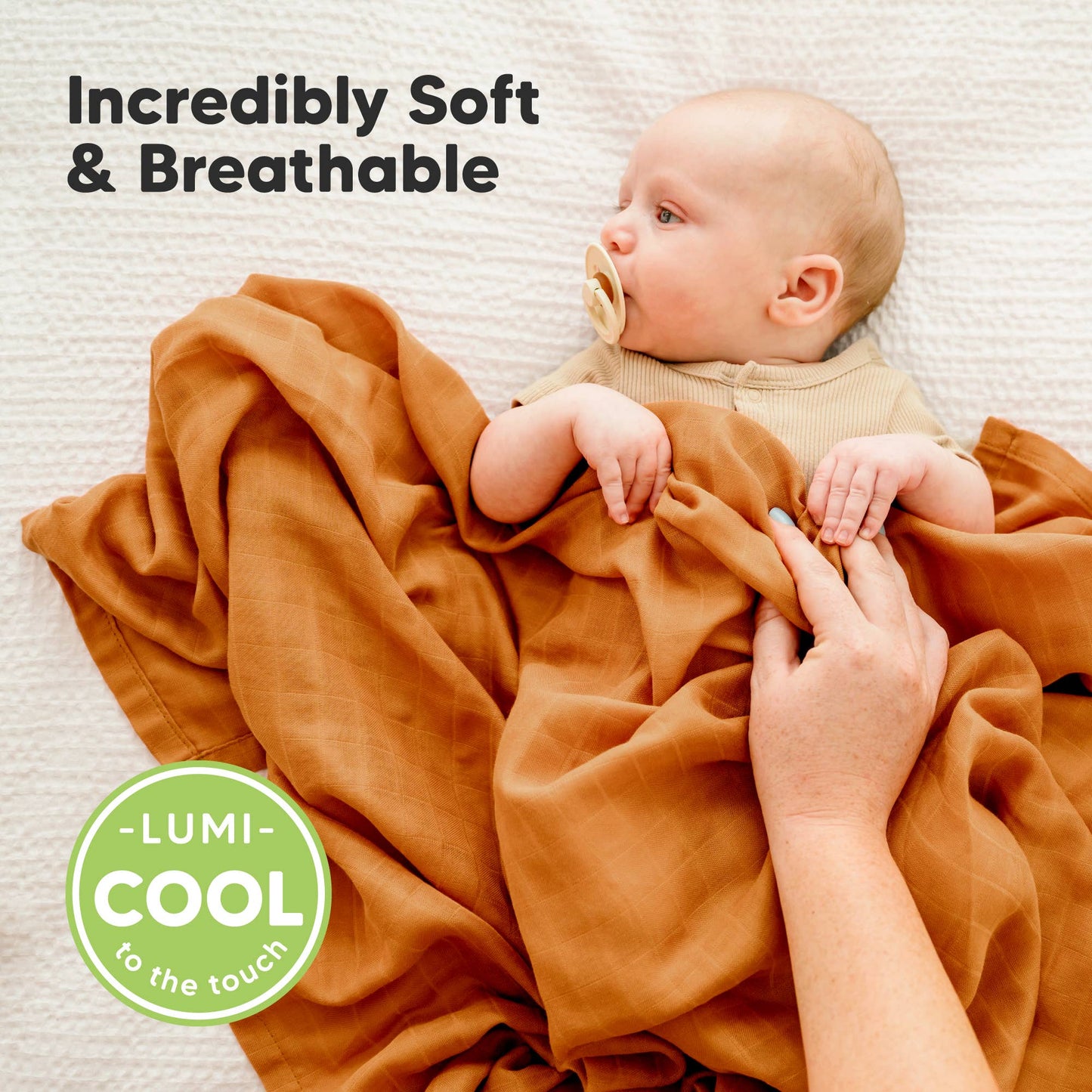KeaBabies Lumi Muslin Swaddle Blankets: Spice