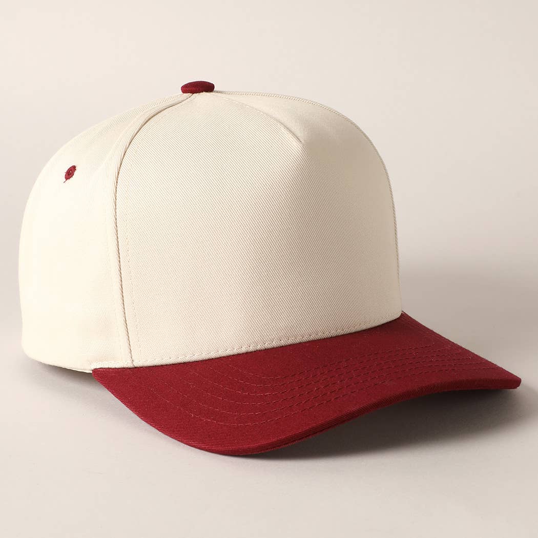 Plain Two-Tone Canvas Cotton Trucker Hat: HOT PINK / ONE SIZE