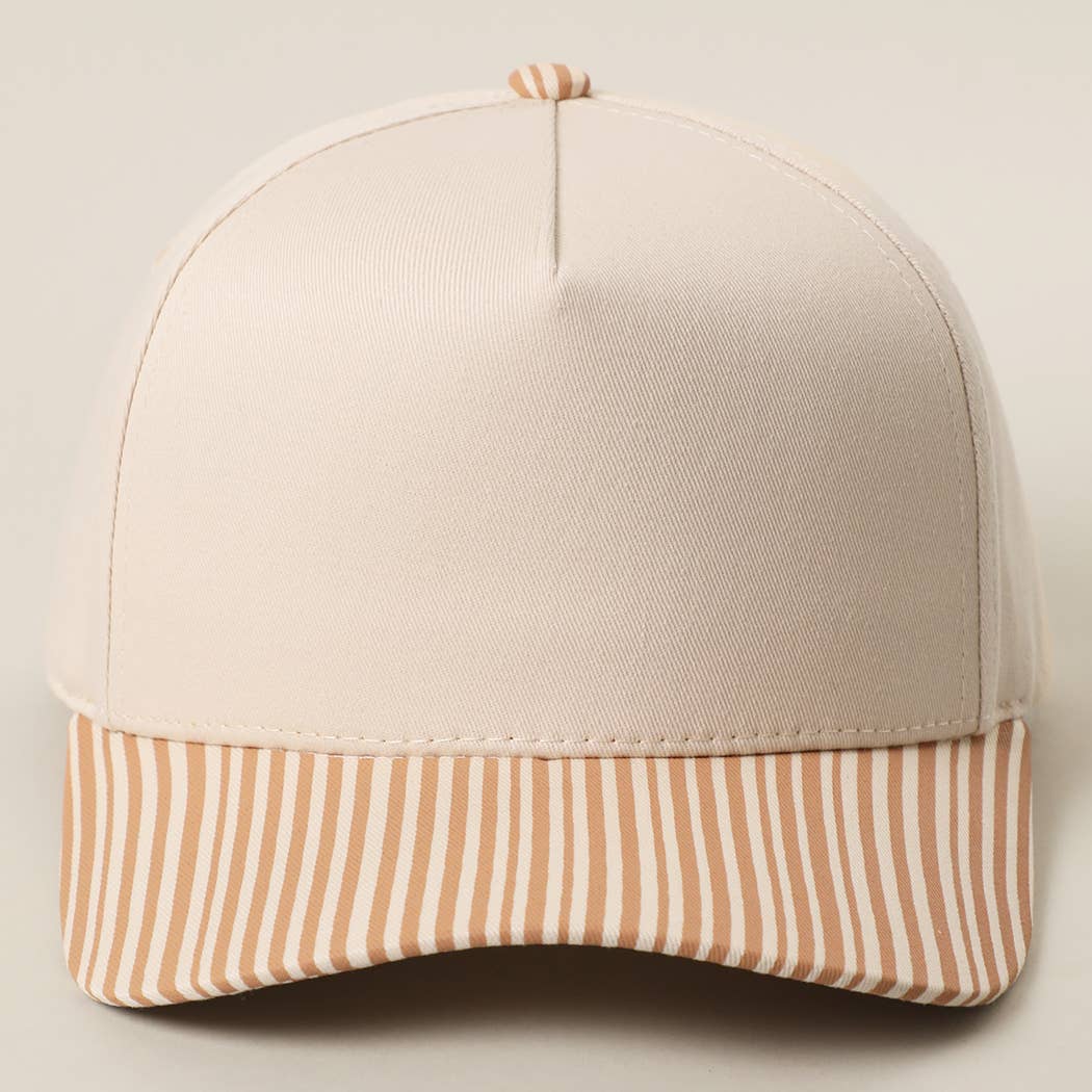 STRIPED BILL TRUCKER HAT : MINT / ONE SIZE