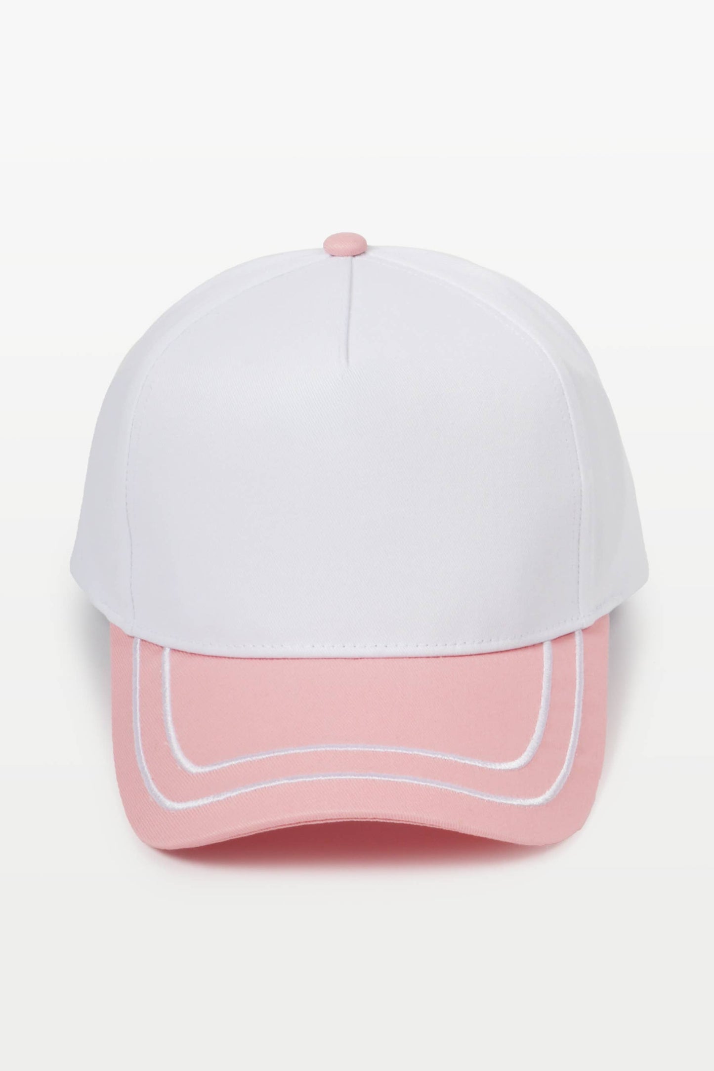 Retro Stripe Brim Two Tone 5-Panel Cap: Blue