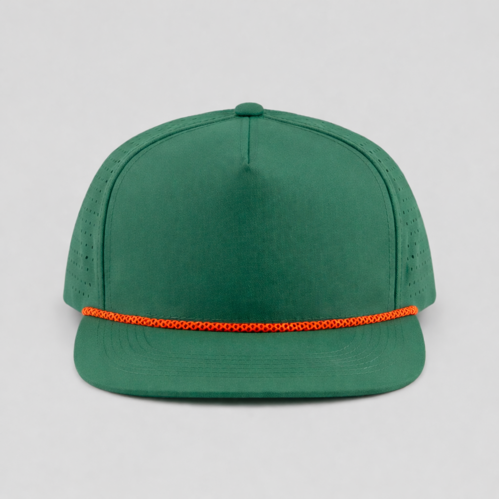 Perforated Pine Green / Orange/Black Rope