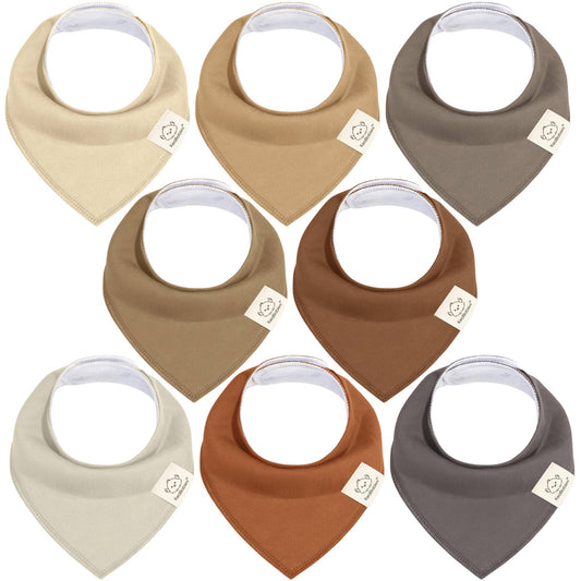 8-pack Baby Bandana Bibs for Boys and Girls: Terracotta