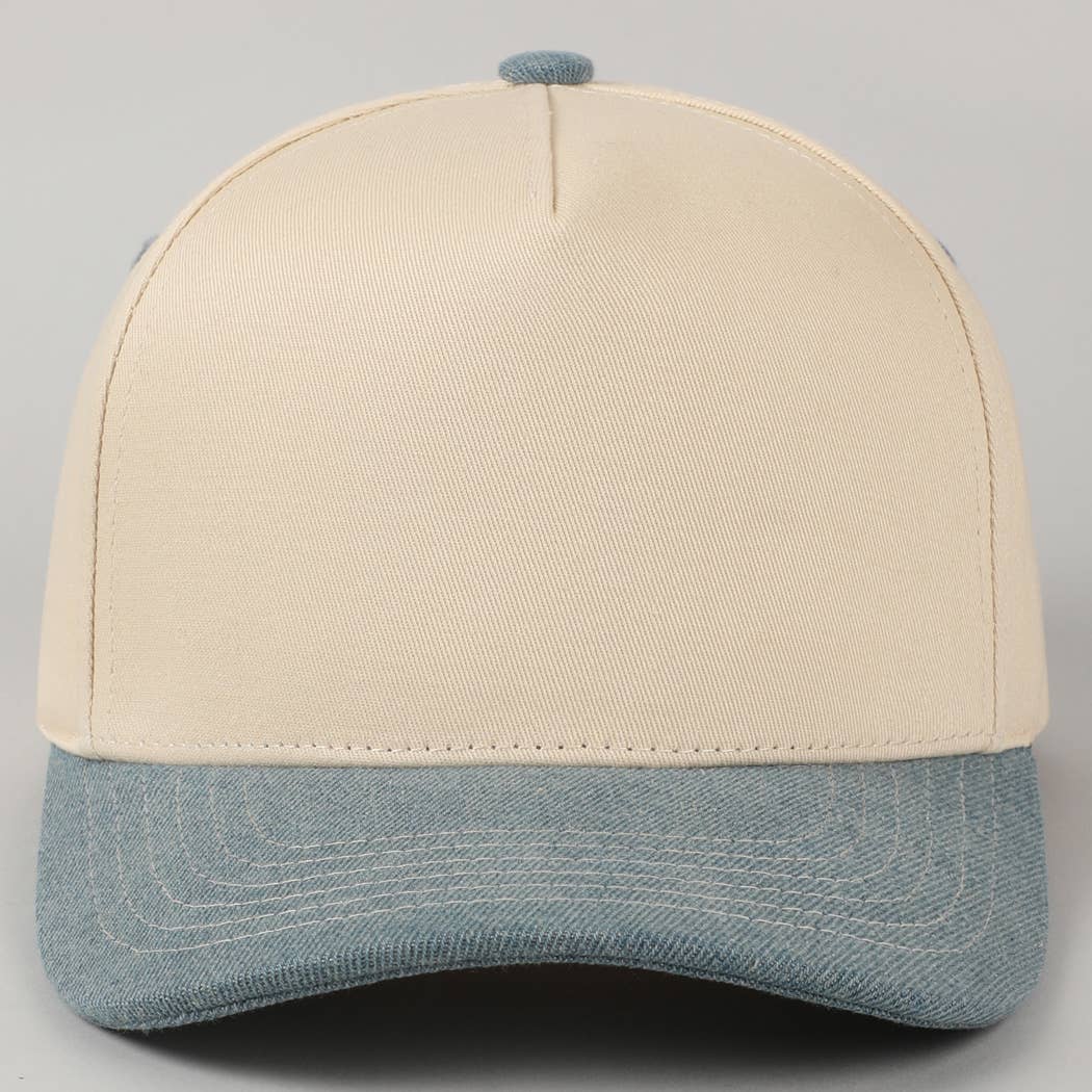 Plain Two-Tone Canvas Cotton Trucker Hat: HOT PINK / ONE SIZE